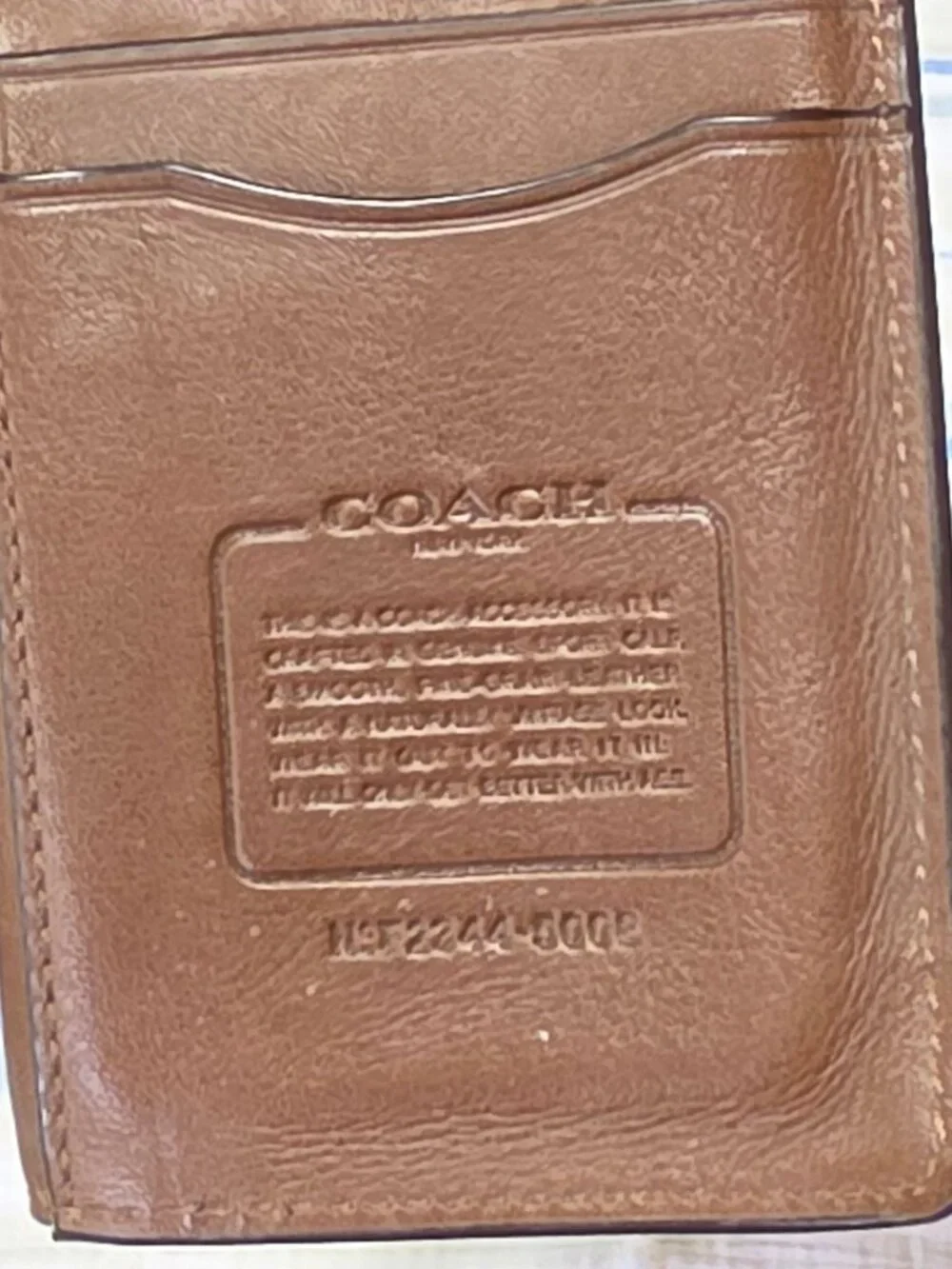 COACH 2244 Heritage Sport Calf Leather Bifold Card Case Wallet Brown Vintage Loo